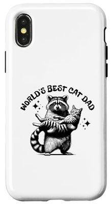 Funny Raccoon Cat Father's Day Dad Case for iPhone X/XS