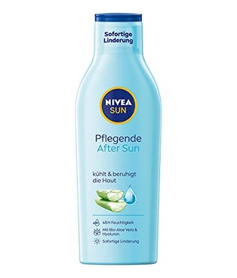 NIVEA Sun, lozione doposole nutriente (250 ml), lozione con effetto lenitivo dopo il bagno del sole, dopter Sun con aloe vera e acido ialuronico per 48 ore di idratazione