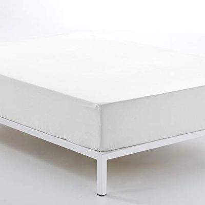 Bajera ajustable color blanco - Cama de 160 (alto 30 cm) - 100% algodón - 144 hilos