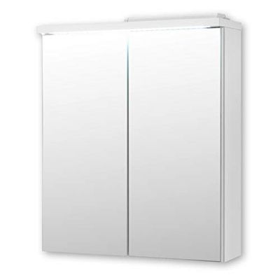Stella Trading Pool Illuminazione LED in Bianco-Moderno armadietto Molto Spazio, Engineered Wood, Mobile da Bagno a Specchio 60 cm