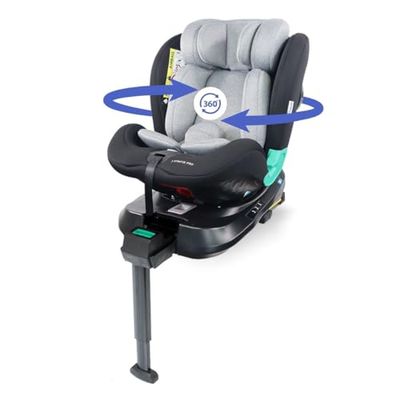 Mobiclinic® Kids, Silla de coche, Giro 360º, Normativa i-size, ISOFIX, Grupo 0/1/2/3, Evolutiva, De 0-12 años, Lionfix PRO, Arnés 5 puntos, Pata de seguridad, Regulable, Reclinable 3 posiciones