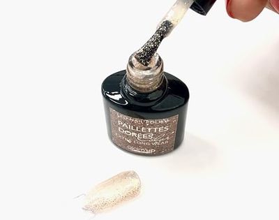 Glam'Up Paris - Smalto semi-permanente, senza Hema, smalto gel UV LED, altamente pigmentato, a lunga durata, facile da usare, glitter dorati