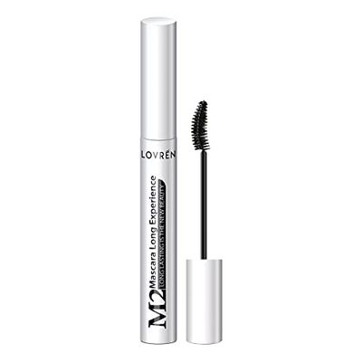 Lovren Mascara M2 Long Experience, Alargador de larga duración sin níquel y parabenos, dermatológicamente testado, resistente al agua fácil de quitar, negro, 10 milímetros