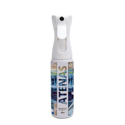 GLAMOUR PARFUM - Ambientador de Hogar Atenas - 300 ml - Pulverizador con Aroma Fresco y Cítrico - Ambientador Textil en Spray - para Pulverizar en la Cama o en Cortinas - Reutilizable