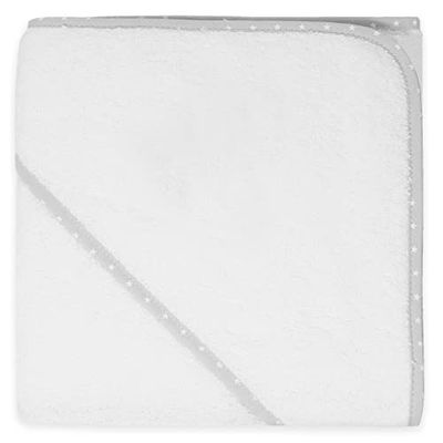 Duffi Baby - Capa de baño Bebe con Capucha para Bordar. Toalla Baño Infantil 80 x 80 cm. Toalla Bebe Recien Nacido 100% Algodon. Super Suave Absorbente. Niños y niñas. Color Blanco Gris. 1196-11