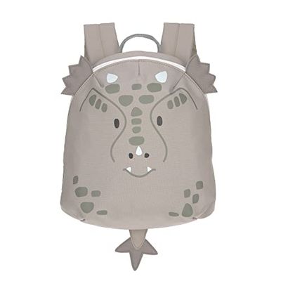 LÄSSIG Kleine kinderrugzak voor kindertas, kerststalrugzak met borstband, 20 x 9,5 x 24 cm, 3,5 l/kleine rugzak draak, grijs, Eén maat, Tiny Friends