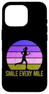 Women Running Marathon Funny Runner Smile Every Mile Case for iPhone 16 Pro