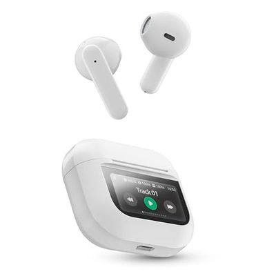 Music Sound GROOVE - Auricolari Bluetooth con display touch, 3 EQ MODES, fino a 21H di playtime, auto pairing, comandi integrati e case compatta