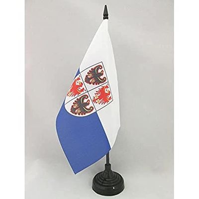 Trentino-Alto Adige Tafelvlag 14x21 cm - Italië - Italiaanse Regio Bureauvlag 21 x 14 cm - Zwarte plastic stok en voet - AZ FLAG