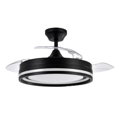 Brightium Ventilator DC Cerrato zwart, 72 W, met 3 uitklapbare vleugels, krachtig, 7200 lm en 6 snelheden, verkrijgbaar in 3000 K, 4500 K en 6000 K, afstandsbediening, timer en geheugenfunctie
