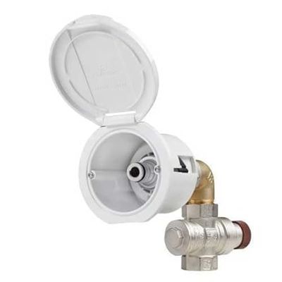 WATER INLET STRAIGHT+WHITESQUARCOVER FLX