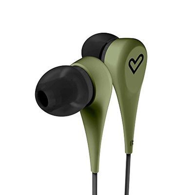 Energy System Style 1 – Cuffie auricolari, attività fisica e leggeri, finitura Rubber, Cavo con motivo piatto di 120 cm colore: verde