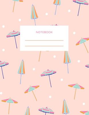 NOTEBOOK: A journal notebook with unique umbrella design soft pink color 100 pages