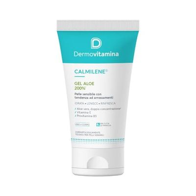 Dermovitamina Calmilene Gel Aloe 200% - Gel Multiuso Idratante con Aloe Vera - Per Pelle Sensibile con tendenza ad Arrossamento - Idratazione di corpo e viso - Con Vitamina E e Pantenolo -150 ml