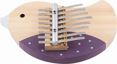 goki 61871 – Kalimba med fågelmotiv för barn, tumpiano, trä och metall, 8 toner – musikalisk leksak för att främja musikalisk talang, 18 cm x 15 cm, från 5 år