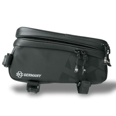 SKS GERMANY EXPLORER SMART borsa per bici, accessori per bici (borsa per telaio in tessuto gommato, idrorepellente, incl. scomparto per smartphone, compatibile con touchscreen, volume: 1,35 l), nero