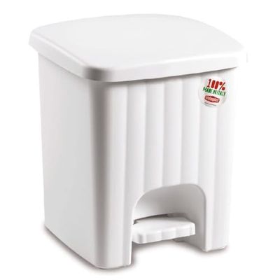 PATTUMIERA PEDALINA 4,5LT QUADRA BIANCA