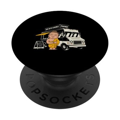Diseño artístico de camión de comida de Buda PopSockets PopGrip Adhesivo