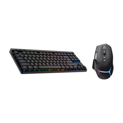 Logitech G G502 X Plus Lightspeed Souris Gaming RVB sans Fil - Souris Optique Boutons Hybrides LIGHTFORCE, G515 Lightspeed TKL profilé Clavier Gaming sans Fil, Clavier Français AZERTY -Noir