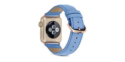 dbramante1928 Madrid-Cinturino in Vera Pelle Saffiano per Apple Watch 38 Colore Forever Blue Unisex Adulto, 30/40 mm