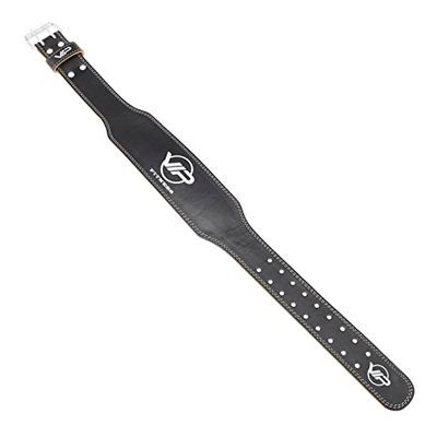 ViP Auxilium Premium Lederen 4 "Gewichthefgordel Verstelbaar Met Gewatteerde Lumbale Rugsteun Bodybuilding Functionele Training Powerlifting Deadlifts Workout Squats Oefening, Groot