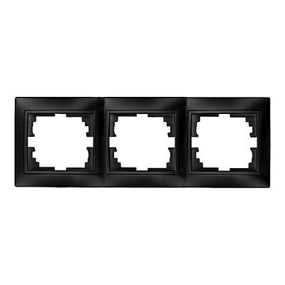Horizontaal frame voor 3 elementen in grafiet, afmetingen 225 x 81 x 10 mm. Perfect voor de Europese serie, model ERP73NGU. Ideaal voor het verfraaien en organiseren van je kamer.