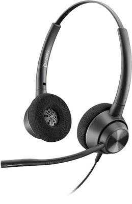 Plantronics EncorePro 320 - Cuffie stereo binaurali con connettore QD, colore: Nero