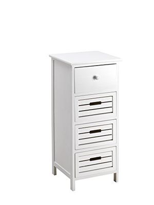 King Collection King Home C656838 Cajonera 4 cajones, Blanco, 35 x 30 x 81 cm