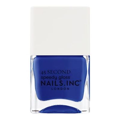 Nails Inc - LONGING FOR LEICESTER Quick Drying Smalto - Blu profondo - Asciugatura rapida in 45 secondi - Rafforzamento delle unghie con esanale, calcio, magnesio - Cruelty Free - Manicure perfetta