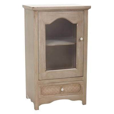 Vitrina De Madera Lac Roble Envejecido 1 Cajon Y Puerta De Cristal_AlexandreHouse