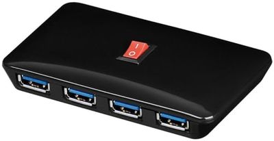 Goobay 95347 Concentrateur USB Quadruple 3.0, 0.4m Câble Longueur
