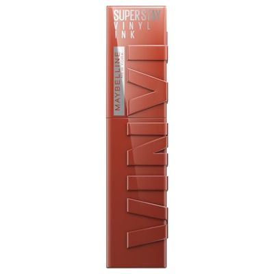 Maybelline New York Tinta Labbra a Lunga Tenuta Superstay Vinyl Ink, Per un Effetto Vinilico fino a 16H, Finish Luminoso e Senza Sbavature, Formula Vegana, Tonalità: 130 CHARMED