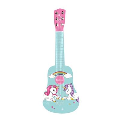 Lexibook, Enhörning, Min första trägitarr, 6 strängar, 53 cm, manual ingår, rosa/blå, K205UNI