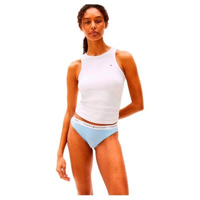 Tommy Hilfiger Slips Forme Bikini Lot de 3 Femme sous-Vêtement, Multicolore (Sweet Blue/Flower Foulard/Ivory), L