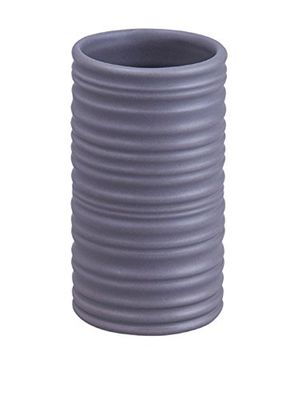 Wink design, Louiseville, Bicchiere Portaspazzolini, Ceramica, Grigio, 11x6x6 cm