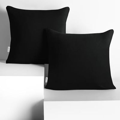 DecoKing 2 örngott 40 x 40 cm jersey bomull dragkedja svart bärnsten