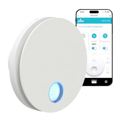 plikc - Aspiratore WIFI da parete ad aspirazione assiale serie Ario W con sensore di Umidità e Timer (Diametro foro di uscita: 98mm) Bianco