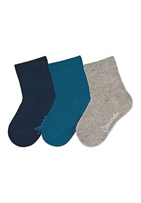 Sterntaler Babysokken voor jongens, set van 3 effen kousen, marineblauw, normaal