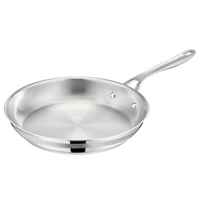 Tefal Cook Smart Poêle en acier inoxydable sans revêtement 24 cm avec poignée rivetée, convient pour plaques à induction, E3110455