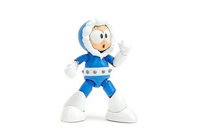 Jada Toys Mega Man - Figura de Ice Man (11,5 cm), Coleccionable y de acción de la Serie de Videojuegos Megaman, con Cabeza, Manos y Accesorios alternativos, para Fans y coleccionistas a Partir de 13