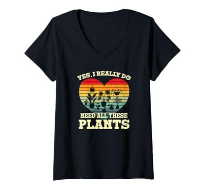 Womens Yes I Really Do Need All These Plants V-Neck T-Shirt