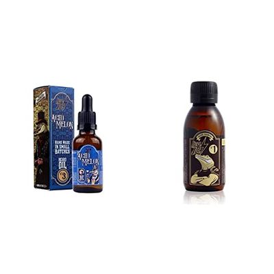 HEY JOE - Beard Oil Nº3 ACID MELON 30ml | Aceite para barba30ml con ARGÁN, JOJOBA y MACADAMIA. Aroma a MELÓN & Beard Shampoo Nº1 120 ml | Champú para barba 120 ml con extracto de EUCALIPTO
