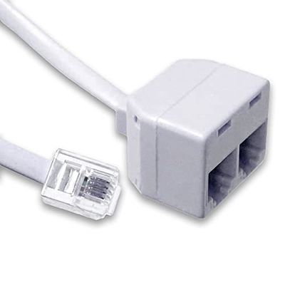 PRENDELUZ Cable de teléfono de 4 conductores, color marfil, ideal para conexiones telefónicas y redes de comunicación.