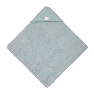 LÄSSIG Serviette à capuche bébé en mousseline et éponge/Muslin/Terry Hooded Towel powder blue