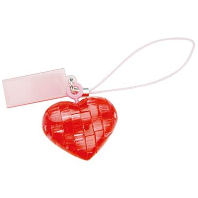 HCM Kinzel- Crystal, 3D Puzzle Mini Cuore, Colore: Rosso, 59195