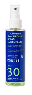 Korres CUMBER HYALURONIC SPLASH 2-fas solskydd spray för ansikte och kropp SPF30, 1-pack (1 x 175 g)