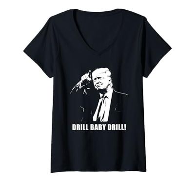 Donna Drill Baby Drill – President Trump Inauguration 2025 Quote Maglietta con Collo a V