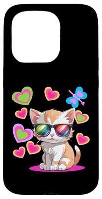 Occhiali da sole con gatto anni '60 Custodia per iPhone 15 Pro