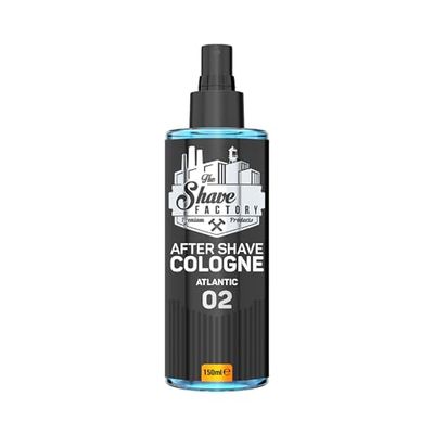 The Shave Factory Aftershave Cologne for Men – Atlantic 150ml – Invigorating, Fresh, and Energetic Scent – Citrus, Woody & Aquatic Fragrance – Soothes Irritation, Refreshes the Skin