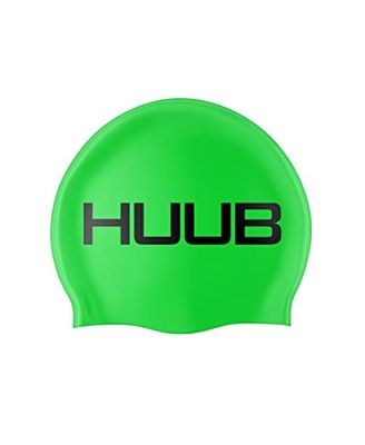 Huub Cuffia da nuoto in silicone verde, taglia unica, facile da montare, 100% silicone